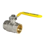 Кран шаровой KOER KR.214.G - 3/4" FF ГГВ YELLOW, ручка "рычаг" желтая (KR0113)