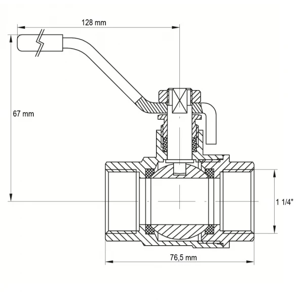 Кран кульовий KOER KR.214.G - 1 1/4