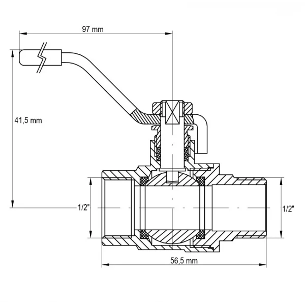 Кран кульовий KOER KR.215.G - 1/2