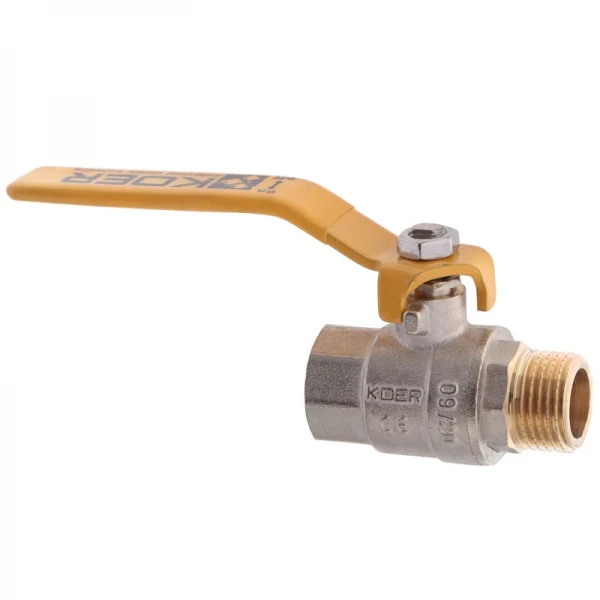 Кран шаровой KOER KR.215.G - 1/2" FM ГШВ YELLOW, ручка "рычаг" желтая (KR0116)