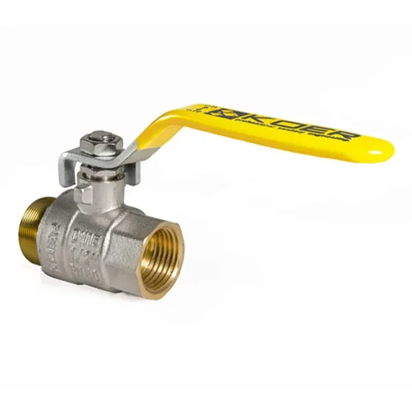 Кран шаровой KOER KR.215.G - 1/2" FM ГШВ YELLOW, ручка "рычаг" желтая (KR0116)