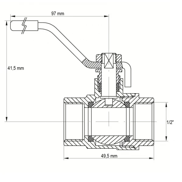 Кран кульовий KOER KR.214.G - 1/2