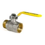 Кран шаровой KOER KR.215.G - 1 1/4" FM ГШВ YELLOW, ручка "рычаг" желтая (KR0125)