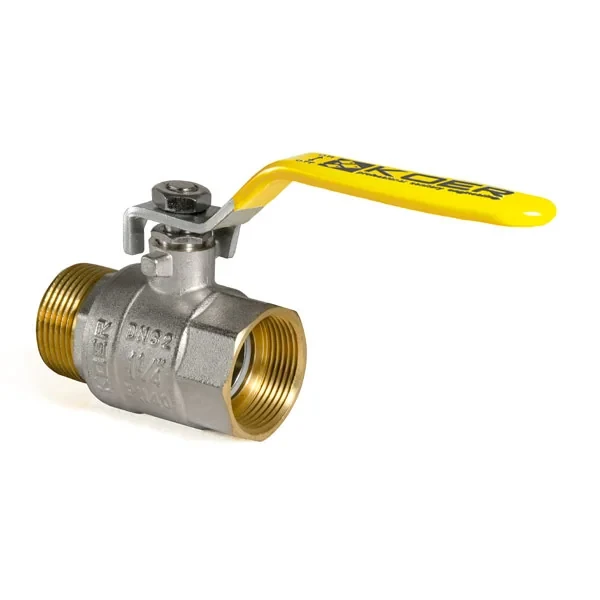 Кран шаровой KOER KR.215.G - 1 1/4" FM ГШВ YELLOW, ручка "рычаг" желтая (KR0125)