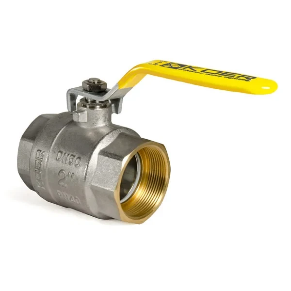 Кран шаровой KOER KR.214.G - 2" FF ГГВ YELLOW, ручка "рычаг" желтая (KR0137)