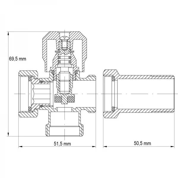 Кран триходовий 3/4x3/4x3/4 Koer KR.521 (KR0148)