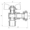 Кран з накидною гайкою 3/4" ГШМ ГАЗ КУТОВИЙ KOER KR.221.G (KR0169)