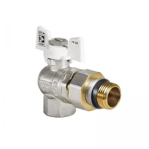 Кран с американкой 3/4" "антипротечка" (Koer KR.228.W-Gi) угловой белый (KR0193)