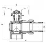 Кран с американкой 1/2" "антипротечка" (Koer KR.228.W-Gi) угловой белый (KR0195)
