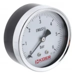 Манометр аксиальный (KOER KM.611A) (0-6 bar), D 63мм, 1/4''-1/2'' (KR0211)