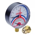 Термо-манометр радиальный (KOER KM.801R) (0-10 bar), D 80мм, 1/4''-1/2'' (KR0216)