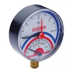 Термо-манометр радиальный (KOER KM.801R) (0-4 bar), D 80мм, 1/4''-1/2'' (KR0217)
