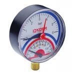 Термо-манометр радиальный (KOER KM.801R) (0-6 bar), D 80мм, 1/4''-1/2'' (KR0218)