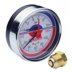 Термо-манометр аксиальный (KOER KM.812A) (0-10 bar), D 80мм, 1/4''-1/2'' (KR0219)