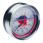 Термо-манометр аксиальный (KOER KM.812A) (0-6 bar), D 80мм, 1/4''-1/2'' (KR0220)
