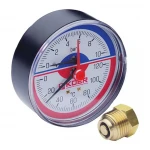 Термо-манометр аксиальный (KOER KM.802A) (0-10 bar), D 80мм, 1/4''-1/2'' (KR0224)