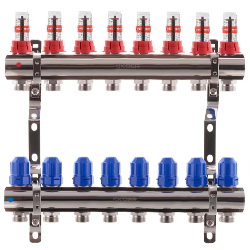 Колекторний блок з витратомірами Koer KR.1110-08 1"x8 ways (KR2645)