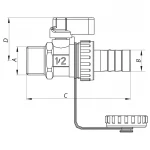 Кран дренажный 1/2'' Koer KR.1037 (KR2672)