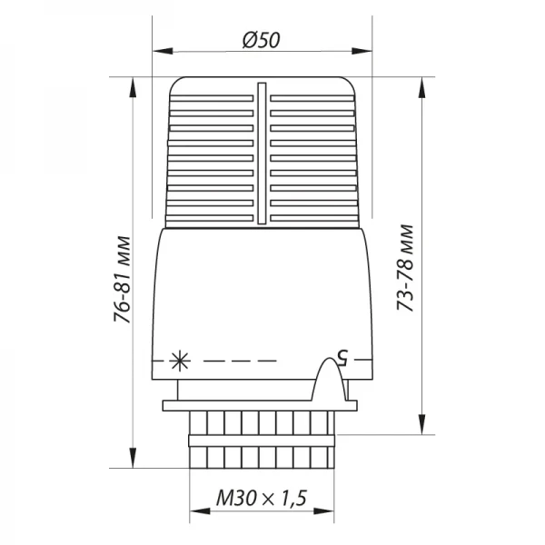 Термоголовка с выносным датчиком M30x1.5 Koer KR.1332 (KR2678)