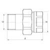Сгон американка (хром) 3/4" прямой Koer KR.341.chr (KR2703)