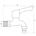 Кран для холодной воды 1/2" (Koer KR.252) (KR2725)