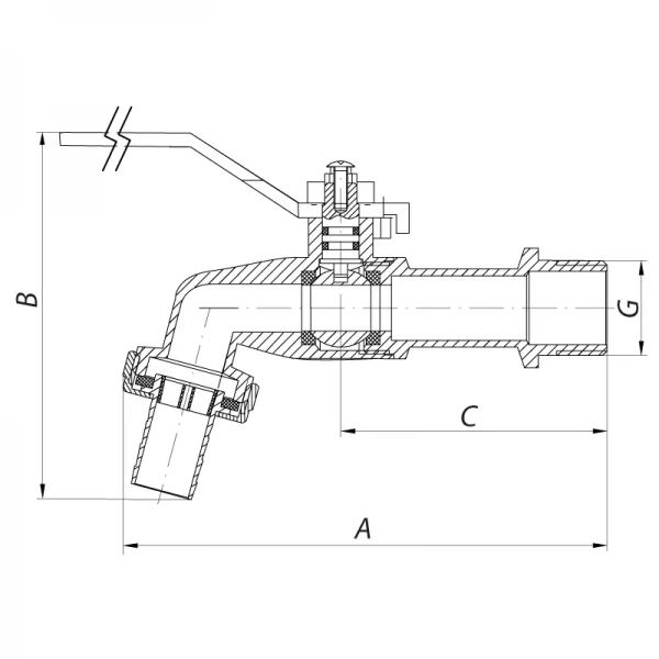 Кран пивной 1/2" (Koer KR.256) (KR2749)