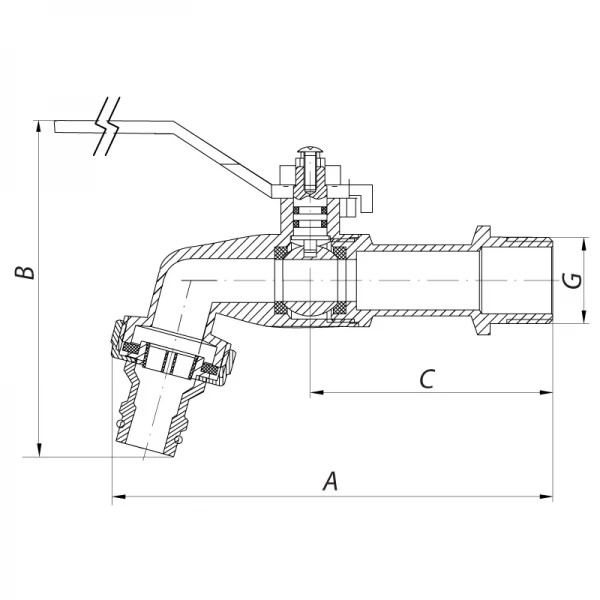 Кран полива с коннектором для быстрого подключения 1/2" (Koer KR.257) (KR2750)