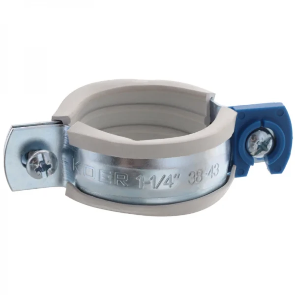 Хомут трубный оцинкованный Koer KCB.10.G 1-1/4" (38-43) серый (KR2787)