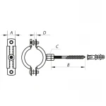 Хомут трубний оцинкований Koer KCB.10.G 2-1 / 2
