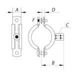Хомут трубный оцинкованный Koer KC.10.G 4" (110-118) (без анкера) серый (KR2793)