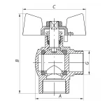 Кран шаровый Koer 3/4" ГШБ угловой (KR.208) (KR2806)