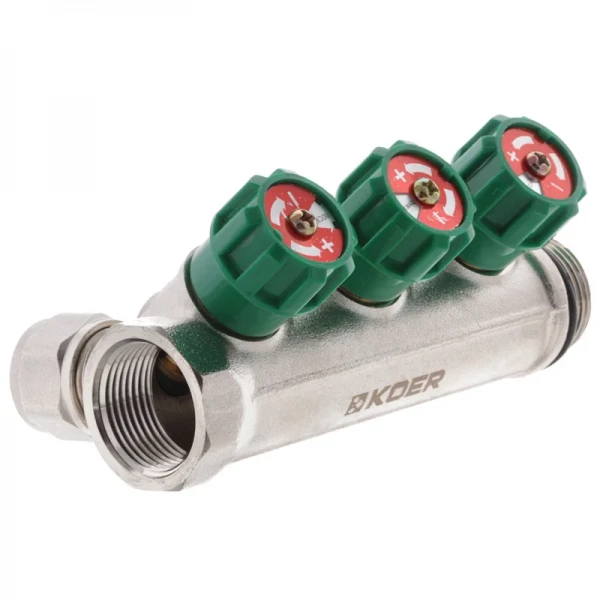 Коллектор вентильный с фитингом Koer KR.1123-3 3/4”x3 ways (KR2830)