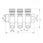 Коллектор вентильный с фитингом Koer KR.1124-4 1”x4 ways (KR2834)
