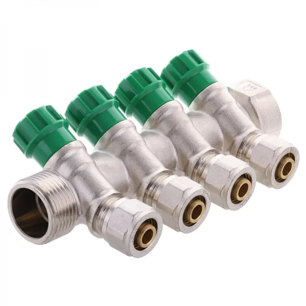 Коллектор вентильный с фитингом Koer KR.1124-4 1”x4 ways (KR2834)