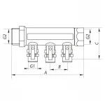 Коллектор с шаровыми кранами и фитингом Koer KR.1125-2 3/4”x2 ways (KR2835)