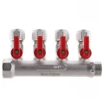 Коллектор с отсекающими кранами с фитингом Koer KR.1125-4 3/4”x4 ways (KR2837)