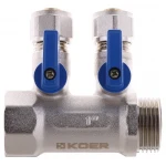 Колектор з кульовими кранами і фитингом Koer KR.1126-2 1