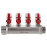 Коллектор с шаровыми кранами и фитингом Koer KR.1126-4 1”x4 ways (KR2840)