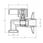 Кран для холодной воды Koer KR.258 - 1/2" (KR2876)
