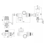 Смесительный узел для коллект. с левым. подкл. Koer KR.1022L1 - 1” (без насоса) (прямой) (KR2912)