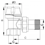 Кран термостатический угловой Koer KR.921 - 1" (KR2915)