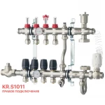 Коллектор со встроенным смесит. узлом Koer KR.S1011-4 1"х4 SUS304 и евроконусами 3/4-16 (KR2927)