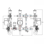 Смесительный узел Koer KR.S1021 (с байпасом) 1" НР SUS304 (KR2955)