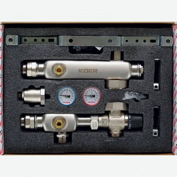 Смесительный узел Koer KR.S1023 (с термостатическим смесит. клапаном ) 1" НР SUS304 (KR2957)