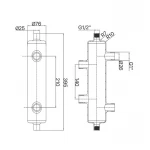 Гідрострелка Koer KR.S1031 2/2 (з воздухоотвод. І дренаж. краном) 1"НР SUS304 (KR2958)