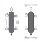 Гидрострелка Koer KR.S1032 4/2 (с воздухоотвод. и дренаж. краном) 1" НР SUS304 (KR2959)