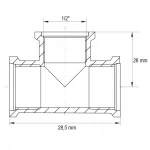 Трійник KOER KF.T06F.WN - 1/2'' FFF (KR3028)