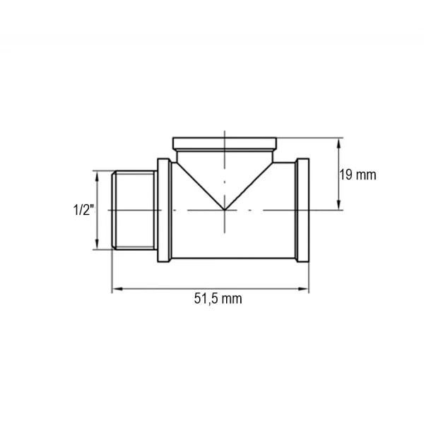 Трійник Koer KF.T06FFM.WN 1/2'' ВВЗ (без нікелю) (KR3030)