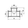 Тройник редукционный 3/4"х1/2"х3/4" ВВВ Koer .T080608F.WN (без никеля) (KR3034)