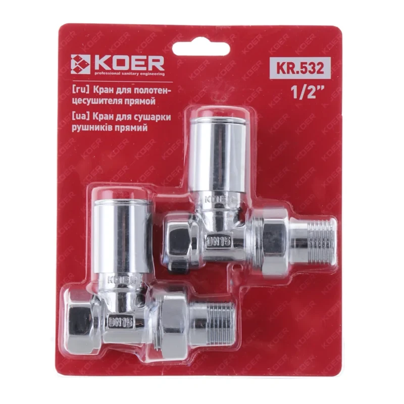 Кран для рушникосушки прямий Koer KR.532 - 1/2" (Ціна за 1 шт.) (KR3074)